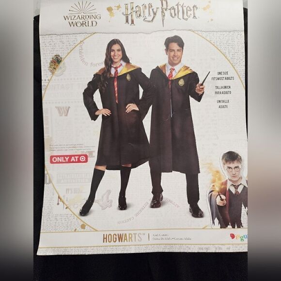 New Harry Potter Adult Unisex Hogwarts Halloween Costume Hooded Robe, One Size - Picture 3 of 6